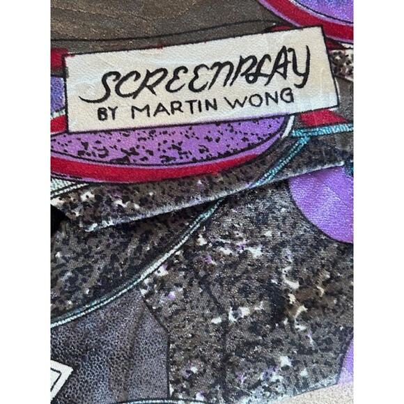 Screenplay by Martin Wong Silk Tie | Made in USA | Vintage Y2K - Picture 2 of 4